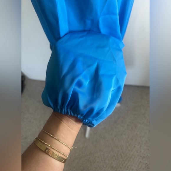 BTFBM Blue Buttoned Long Sleeve Polyester dress XL - Picture 5 of 8